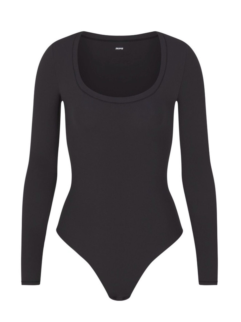 SKIMS Essential Long Sleeve Scoop Neck Bodysuit - Black NWT Size S/M